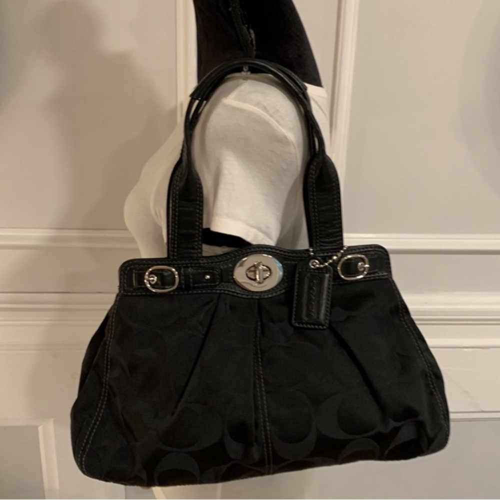 Coach Garnet Signature Black Satchel
